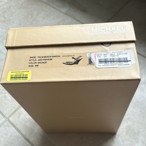 Michael Kors Palm Beach Wedge Sandal Bronze Size 8 - Picture 12 of 13